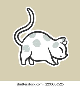 Kawaii Stickers cat, Set of cute emotions, isolated on white background,Isolated objects Hand drawn ,VECTOR 