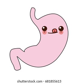 kawaii stomach human internal organ digestive cartoon