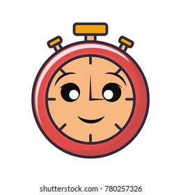 kawaii stopwatch  vector illustration
