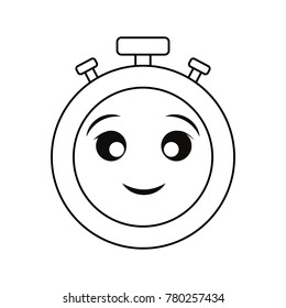 kawaii stopwatch  vector illustration