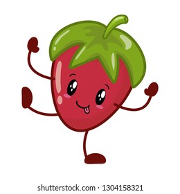 kawaii strawberry cartoon character