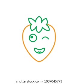 kawaii strawberry fruit cartoon character