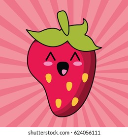kawaii strawberry fruit image