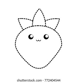 kawaii strawberry vector illustration