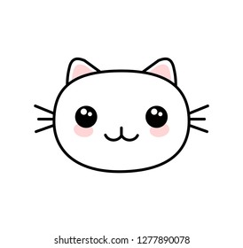 Kawaii style cute cat vector