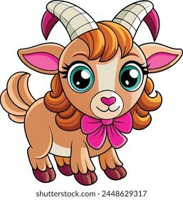 Kawaii Style Cute Colorfull Goat 