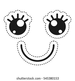 Kawaii style facial expression vector illustration design