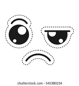 Kawaii style facial expression vector illustration design