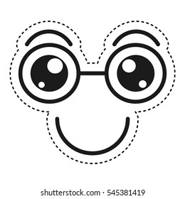 Kawaii style facial expression vector illustration design