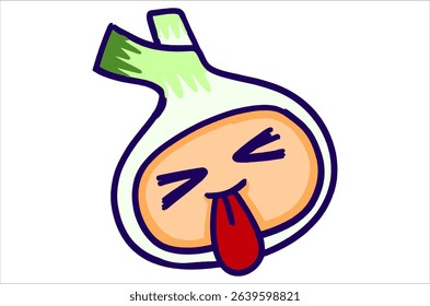 Kawaii Style Leek Costume Character Sticker
