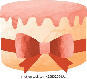 kawaii style with smiling face and pink cheeks for sweet design, cute cake vector illustration with plain background ,Cute sweet food dessert