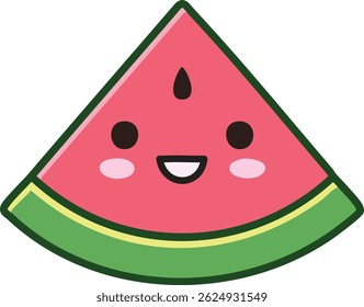 Ícone de Verão Kawaii - Vetor bonito no estilo de desenho animado pastel