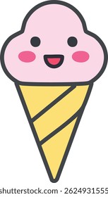 Kawaii Summer Icon – Cute Vector in Pastel Cartoon Style