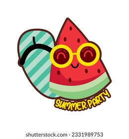 a kawaii summer vector illustration