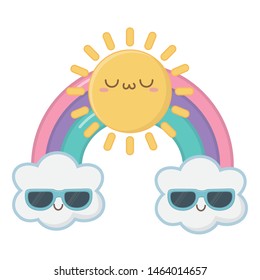 Kawaii of sun cartoon design