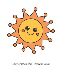 Kawaii Sun Doodle _ Single Vector 9