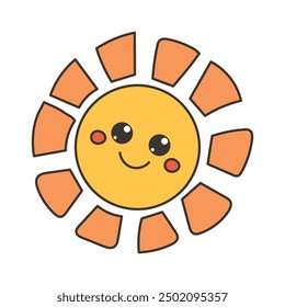 Kawaii Sun Doodle _ Single Vector 3