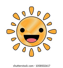 Kawaii sun icon