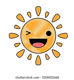 Kawaii sun icon