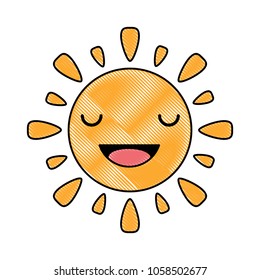 Kawaii sun icon