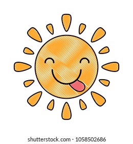 Kawaii sun icon