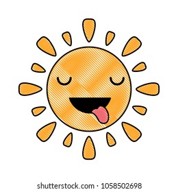 Kawaii sun icon