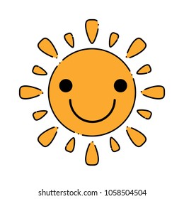 Kawaii sun icon