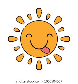 Kawaii sun icon