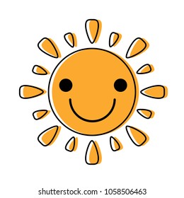 Kawaii sun icon