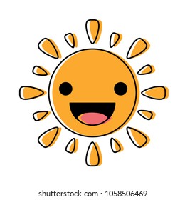 Kawaii sun icon