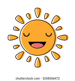 Kawaii sun icon