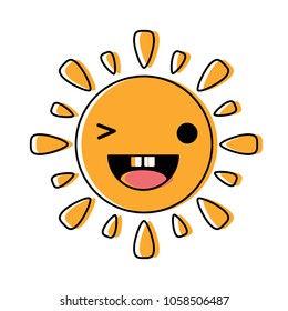Kawaii sun icon