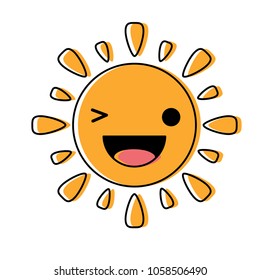 Kawaii sun icon