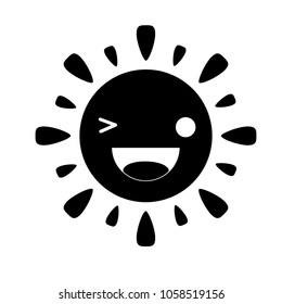 Kawaii sun icon