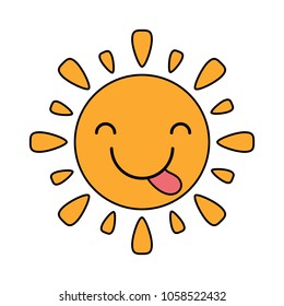 Kawaii sun icon