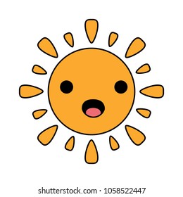 Kawaii sun icon