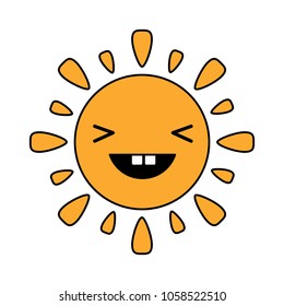Kawaii sun icon