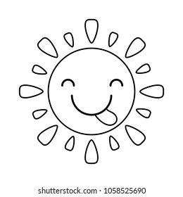 Kawaii sun icon