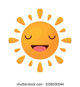 Kawaii sun icon