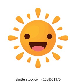 Icono del sol de Kawaii