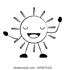Kawaii sun icon