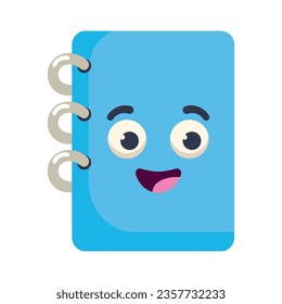 kawaii supply school notepad icon isolated