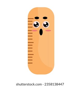 kawaii supply school ruler icon isolated