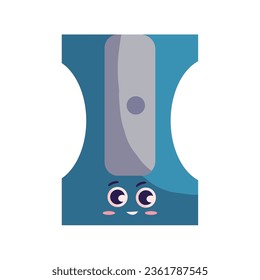 icono aislado del sharpener de la escuela de suministros kawaii