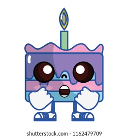 kawaii surprised cupcake with arms and legs