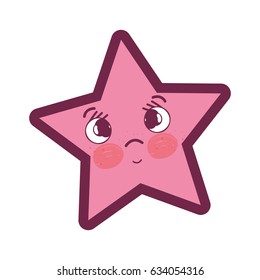 Kawaii Surprised Cute Star Design Stock Vector (Royalty Free) 634054316 ...