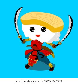 kawaii sushi chararcter, vector icon for mascot