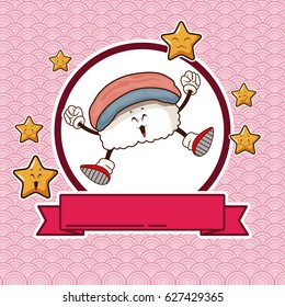 kawaii sushi chinese food card banner