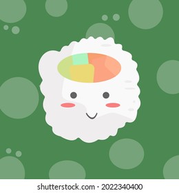 Kawaii sushi japanese food vector illustration