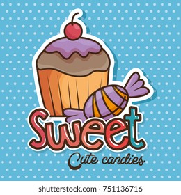 kawaii sweets and candies cartoon 